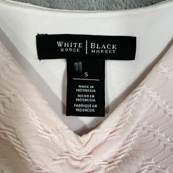 WHBM Tank Top Small Pink Ruched V-neck Lined Texture Career Office Layer - Picture 2 of 8